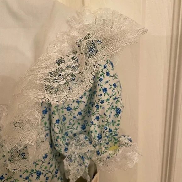Vintage NWT Lid’l Dolly’s Girl Floral Ruffle Dress with Lace, 3T - Picture 7 of 10